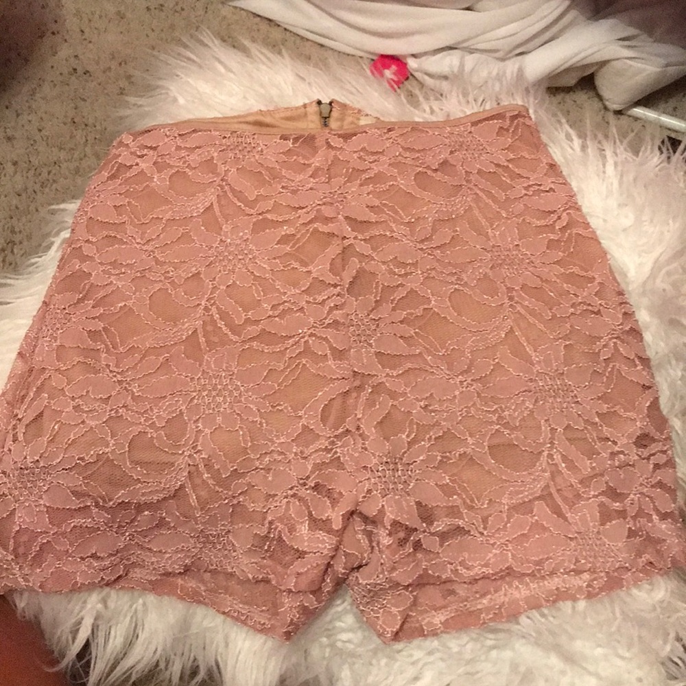 High waisted lace shorts